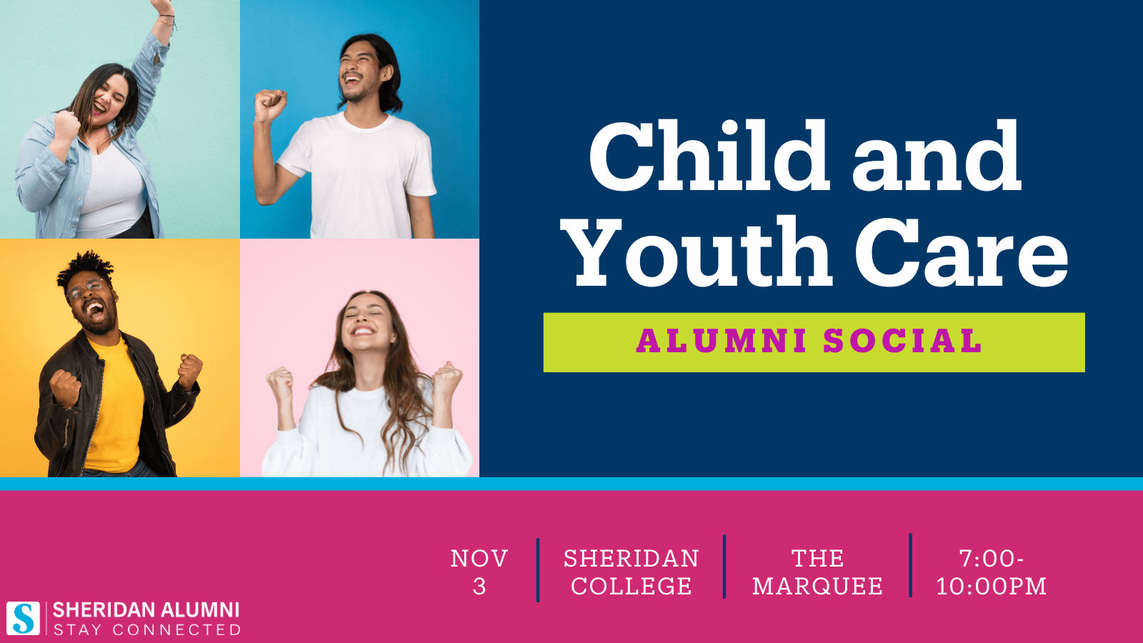 Child and Youth Care Alumni Social | Nov 3 | Sheridan College | The Marquee | 7-10 p.m.